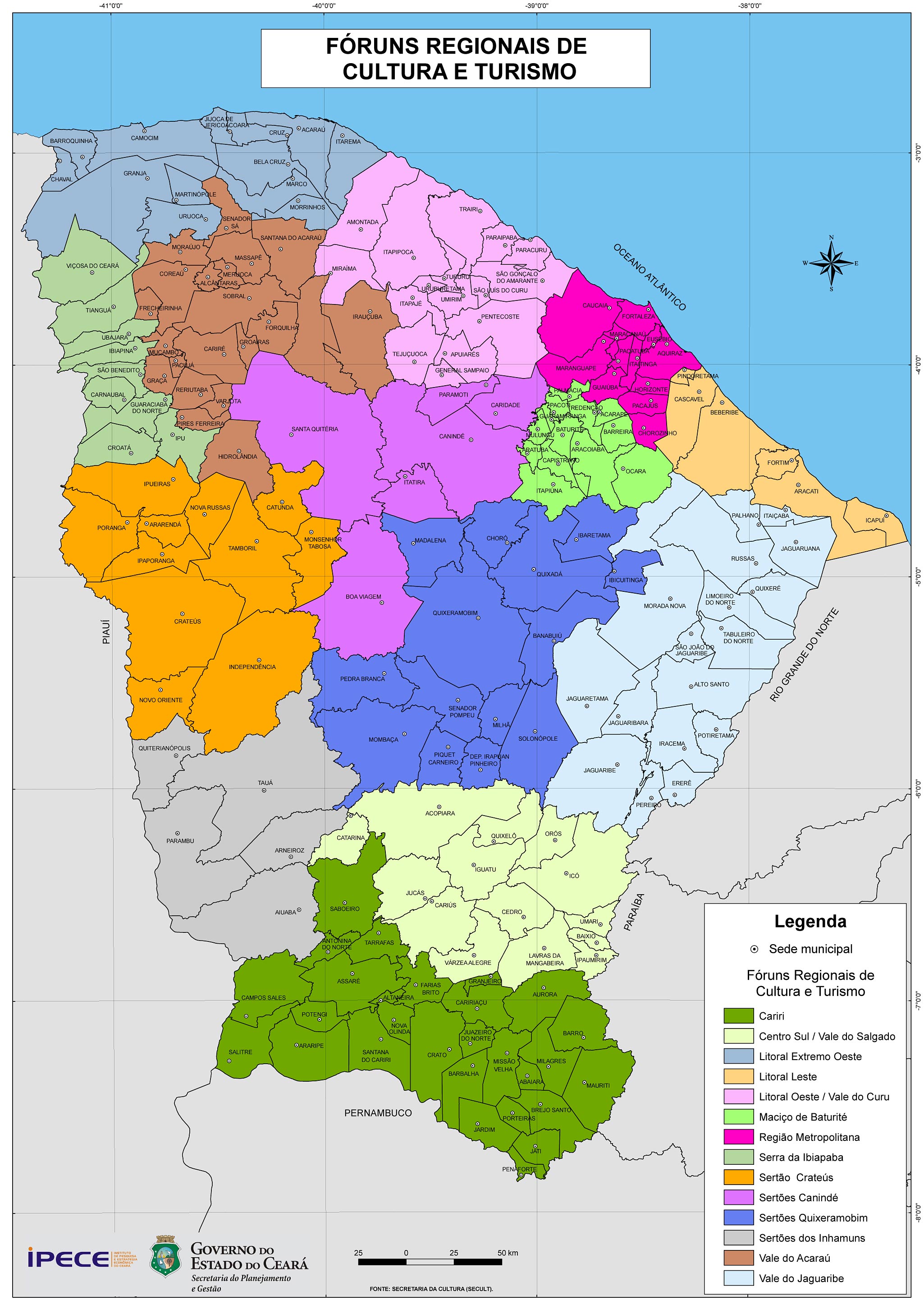 Ceará em Mapas - 1.1.6 Regionalização Proposta IPECE - 2006 Ceará em Mapas - 1.1.6 Regionalização Proposta IPECE - 2006